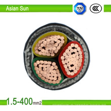 0.6/1kv XLPE aislado PVC envoltura 3 * 2.5 mm 2 Cable de alimentación eléctrica de CC